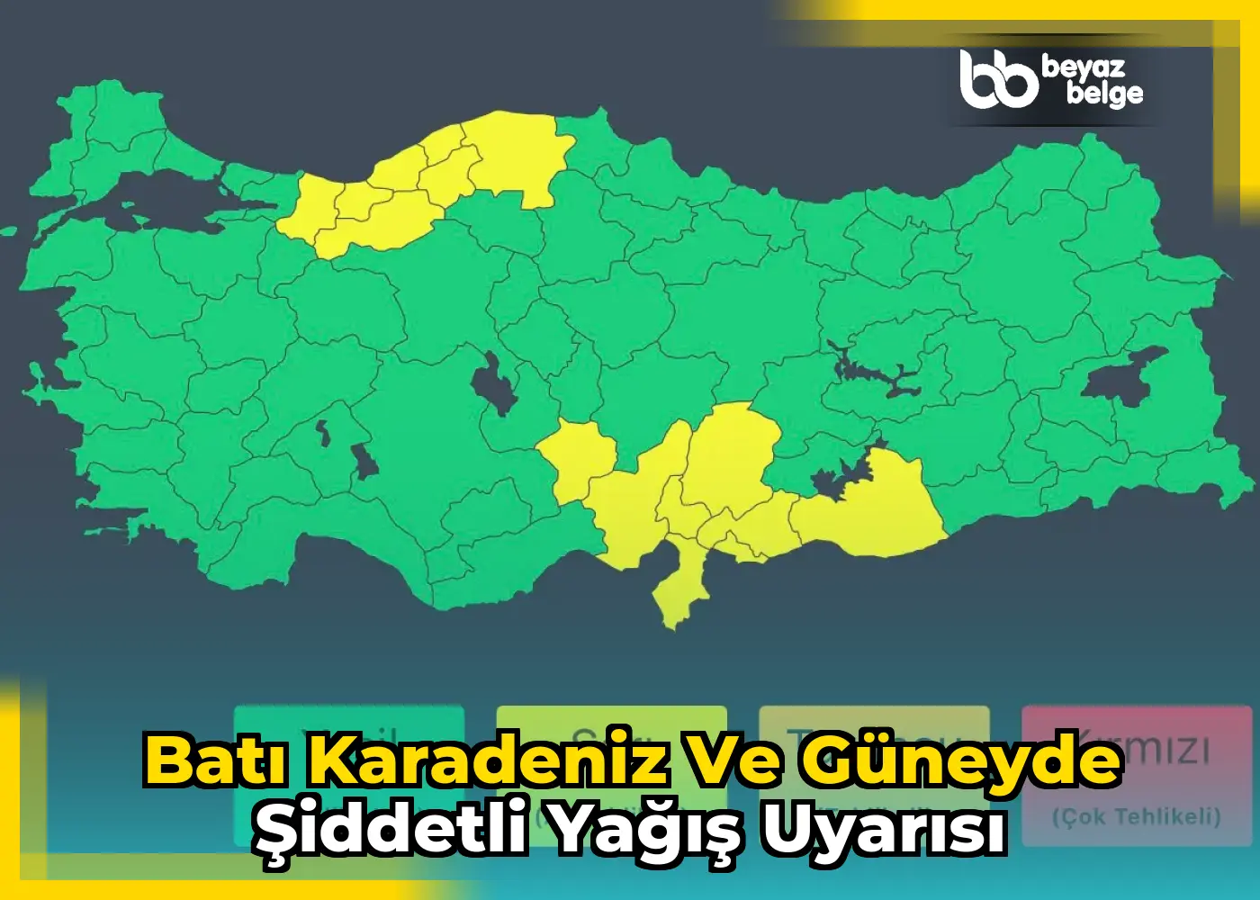 Batı Karadeniz ve Güneyde Şiddetli Yağış Uyarısı