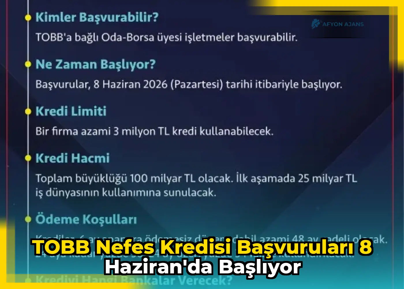 TOBB Nefes Kredisi başvuruları 8 Haziran'da başlıyor