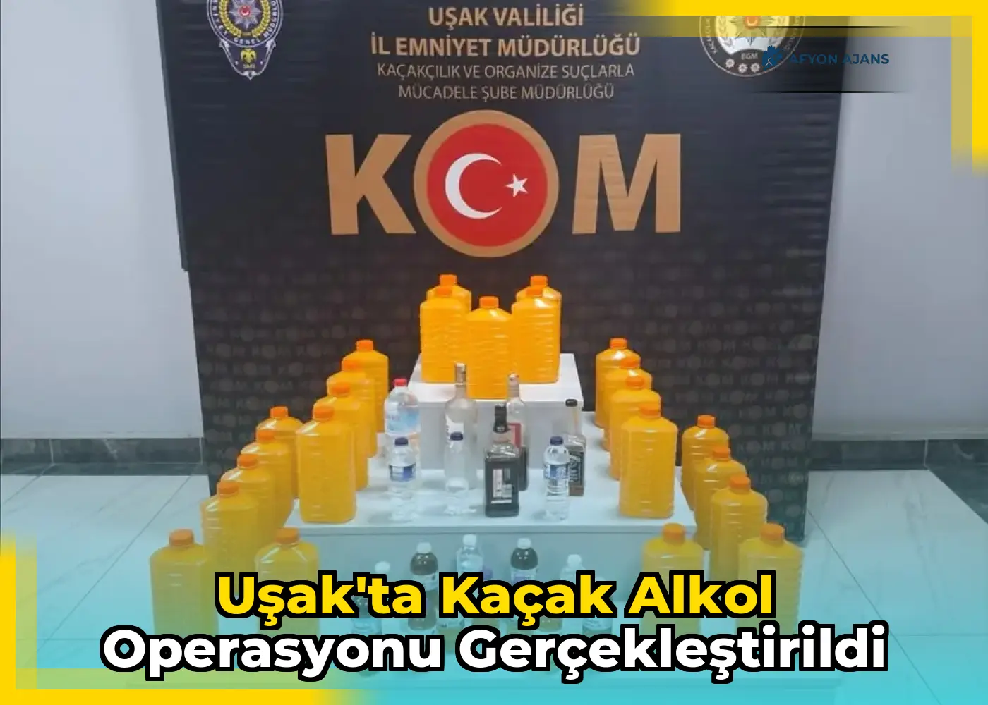 Uşak'ta Kaçak Alkol Operasyonu Gerçekleştirildi