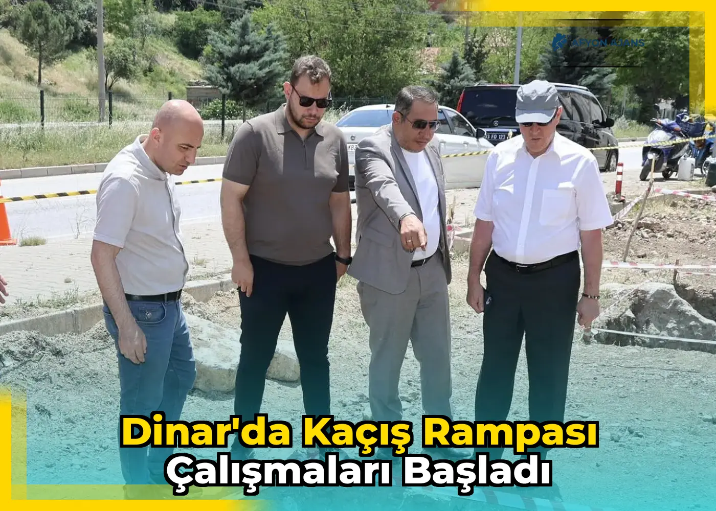 Dinar'da kaçış rampası çalışmaları başladı