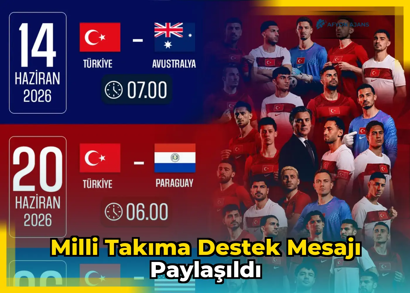 Milli takıma destek mesajı paylaşıldı
