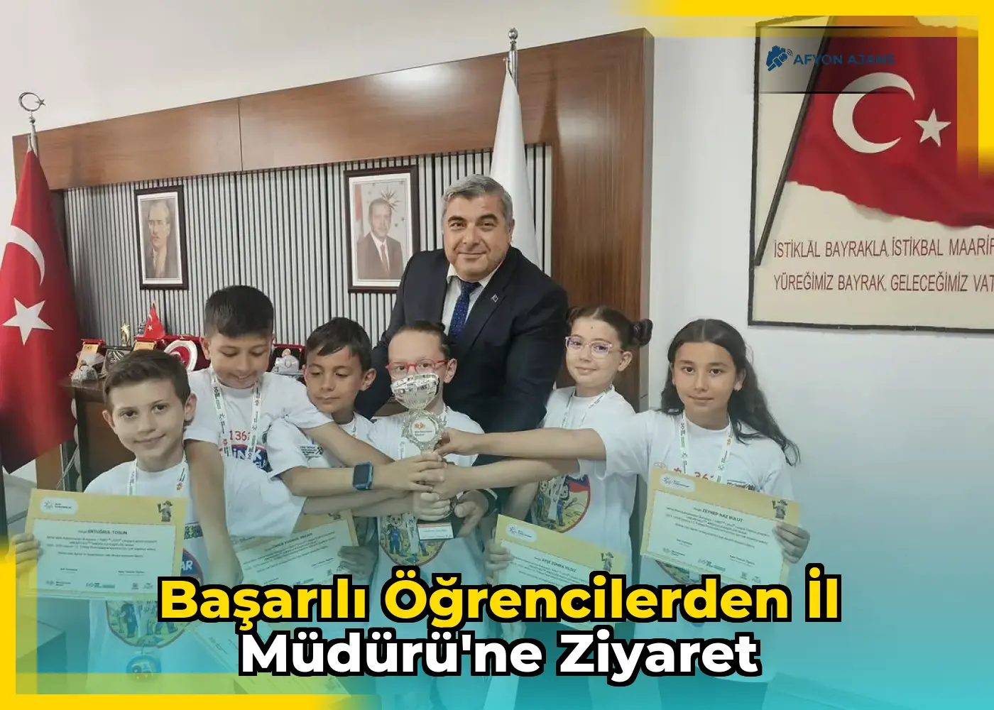 Başarılı öğrencilerden İl Müdürü'ne ziyaret