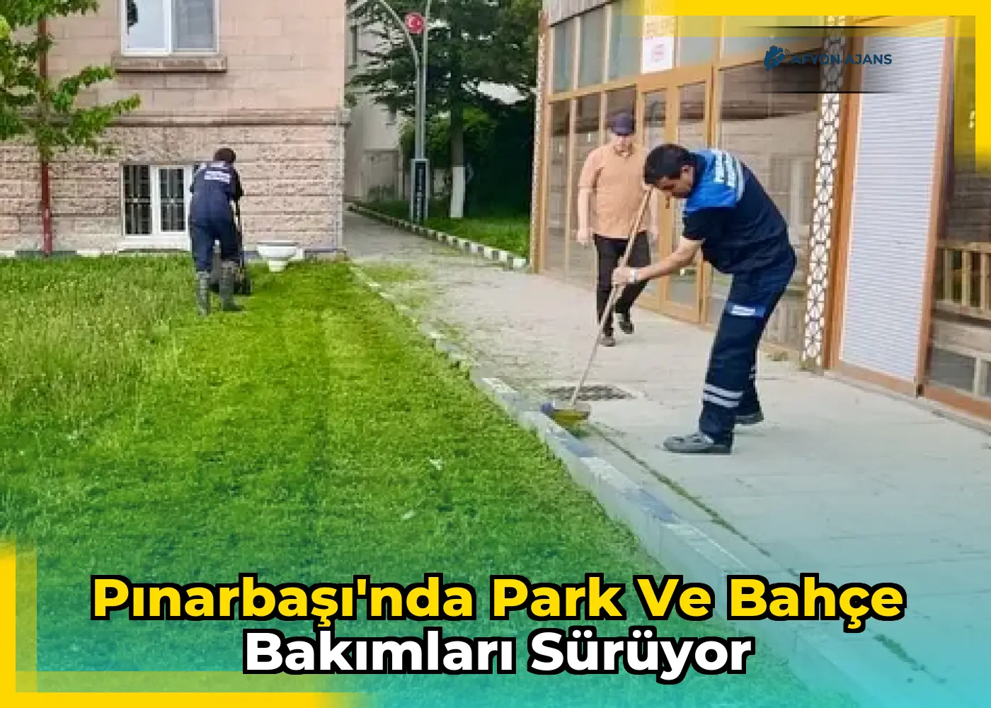 Pınarbaşı'nda park ve bahçe bakımları sürüyor