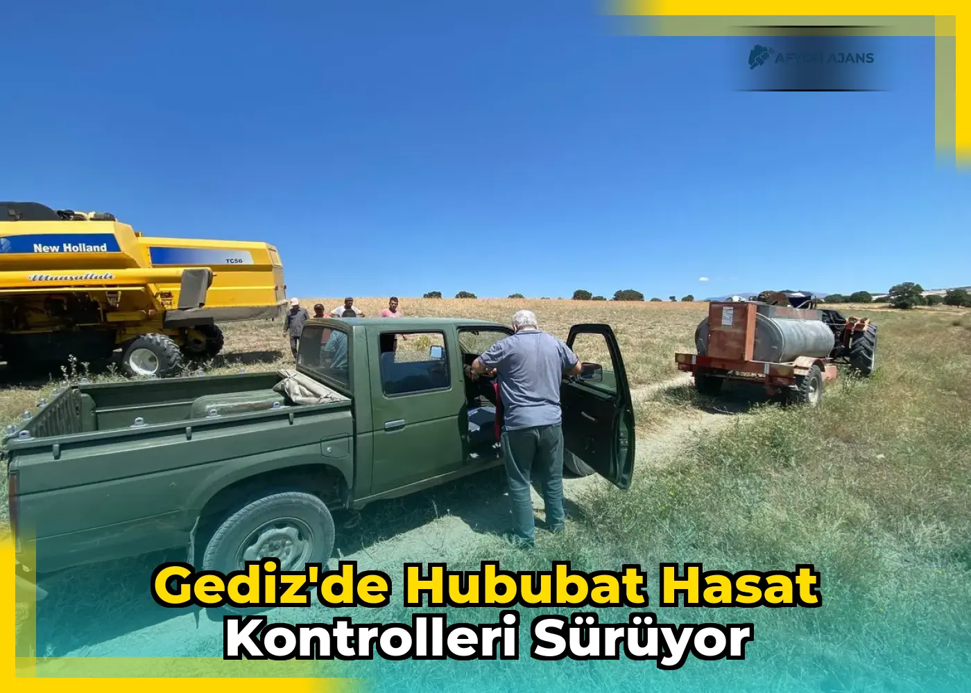 Gediz'de Hububat Hasat Kontrolleri Sürüyor