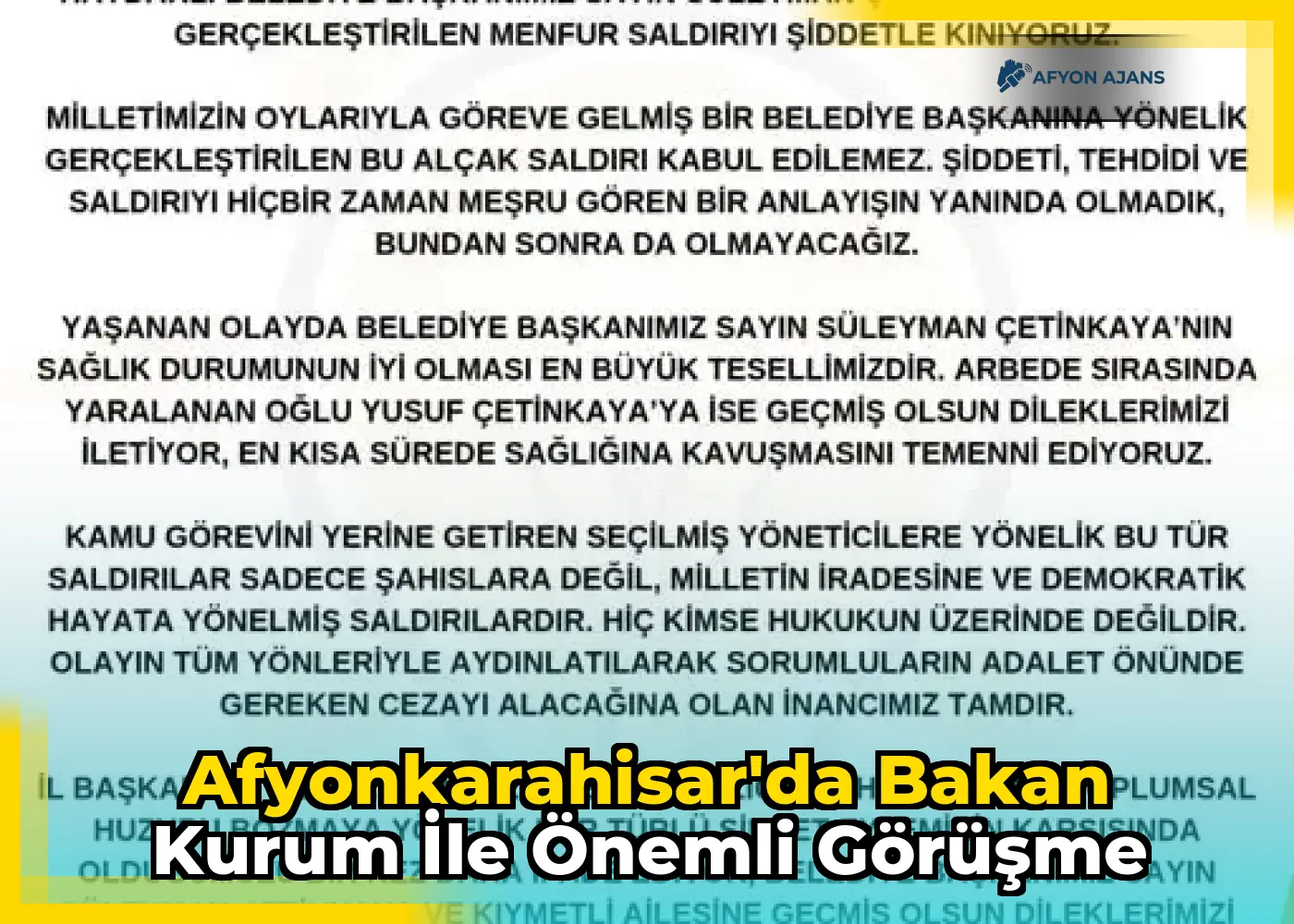 Afyonkarahisar'da Bakan Kurum ile önemli görüşme