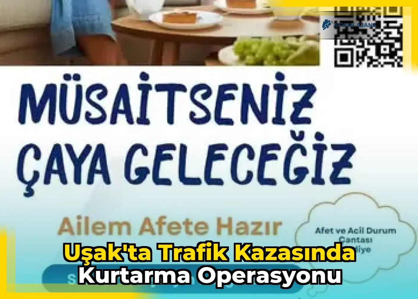 Uşak'ta trafik kazasında kurtarma operasyonu