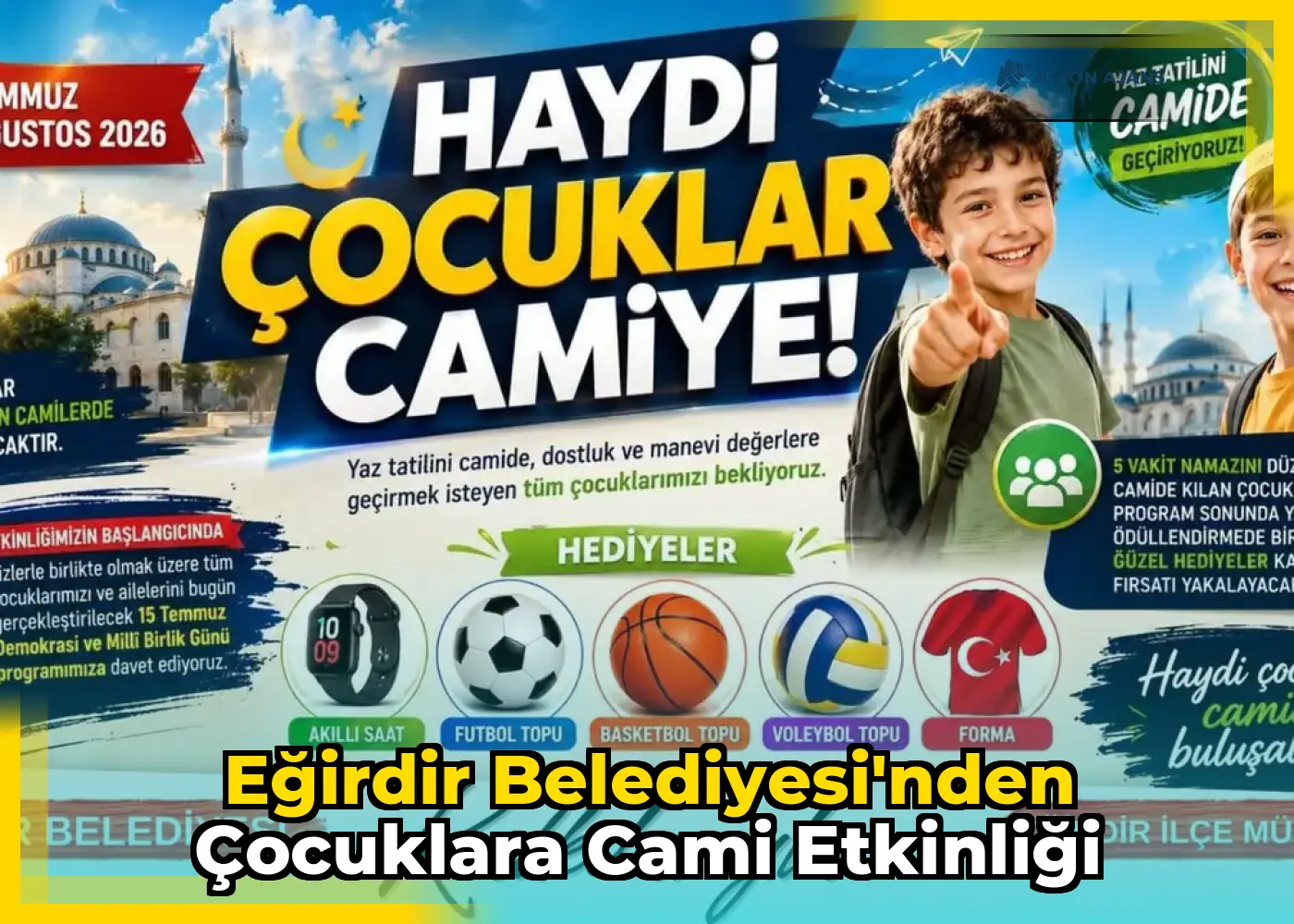 Eğirdir Belediyesi'nden çocuklara cami etkinliği