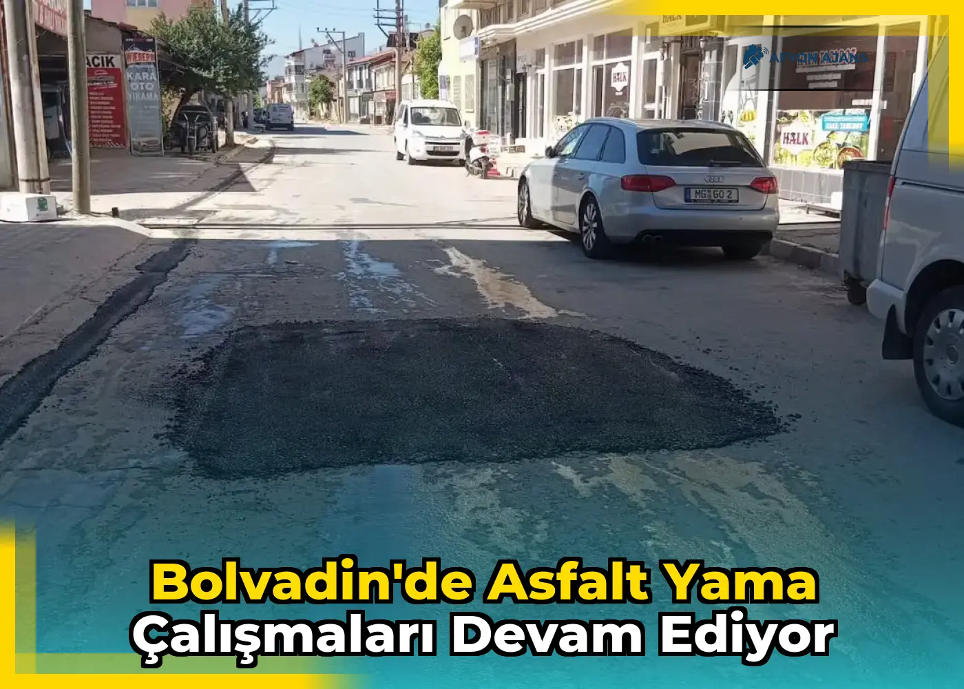 Bolvadin'de Asfalt Yama Çalışmaları Devam Ediyor