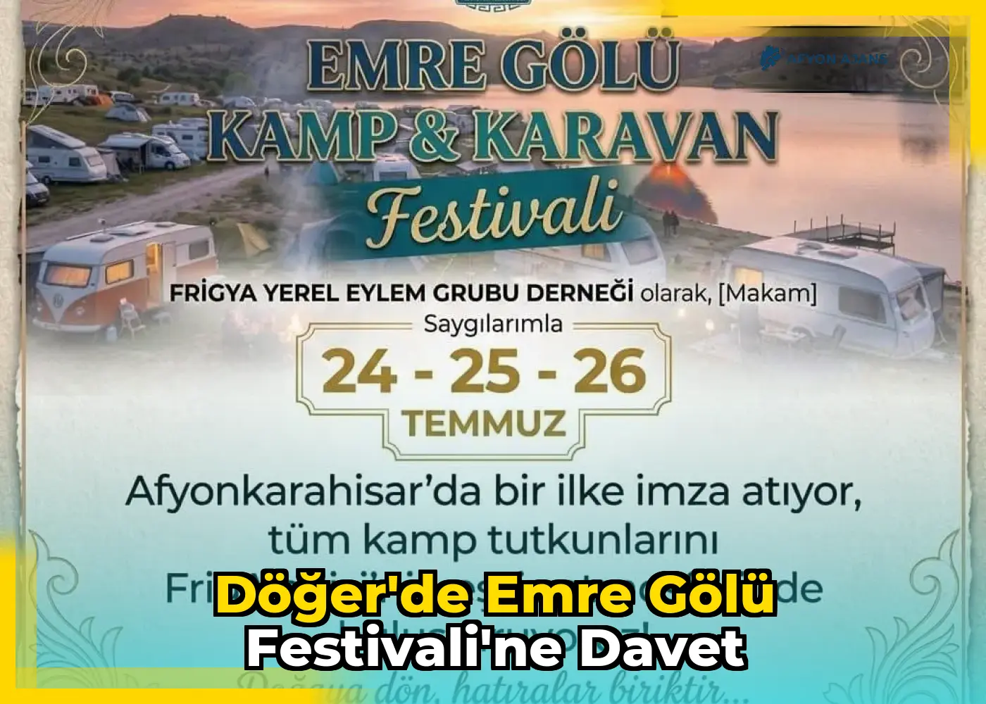 Döğer'de Emre Gölü Festivali'ne davet