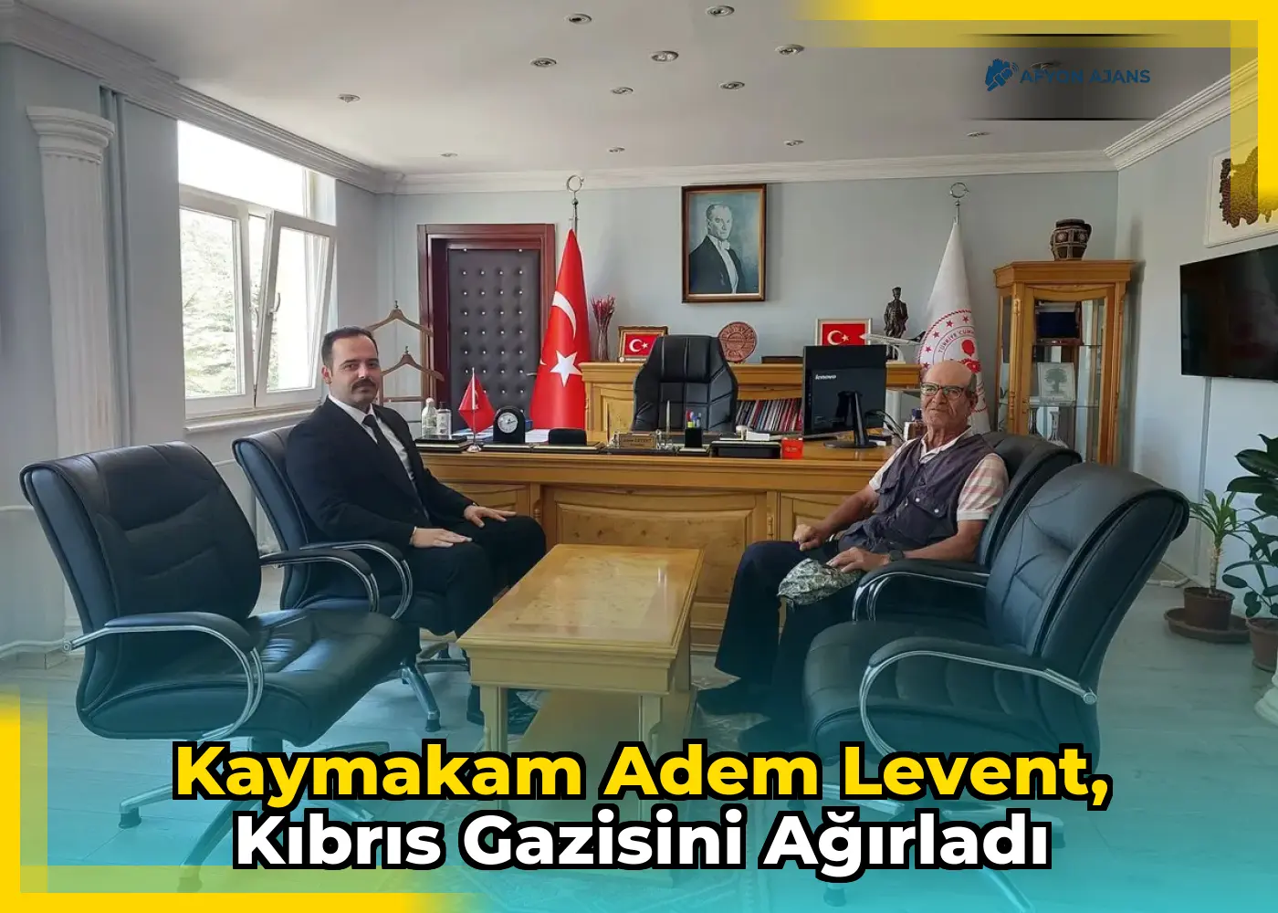 Kaymakam Adem Levent, Kıbrıs Gazisini Ağırladı