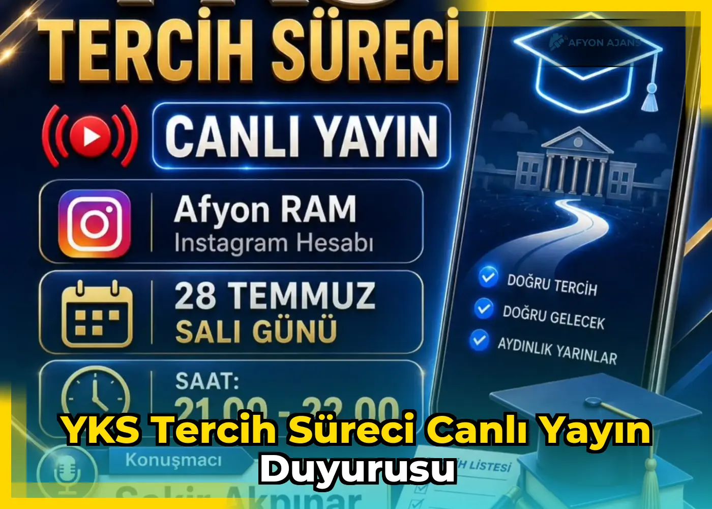 YKS Tercih Süreci Canlı Yayın Duyurusu