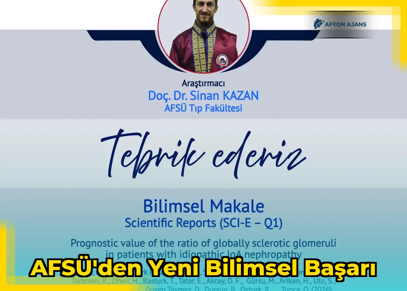 AFSÜ'den Yeni Bilimsel Başarı