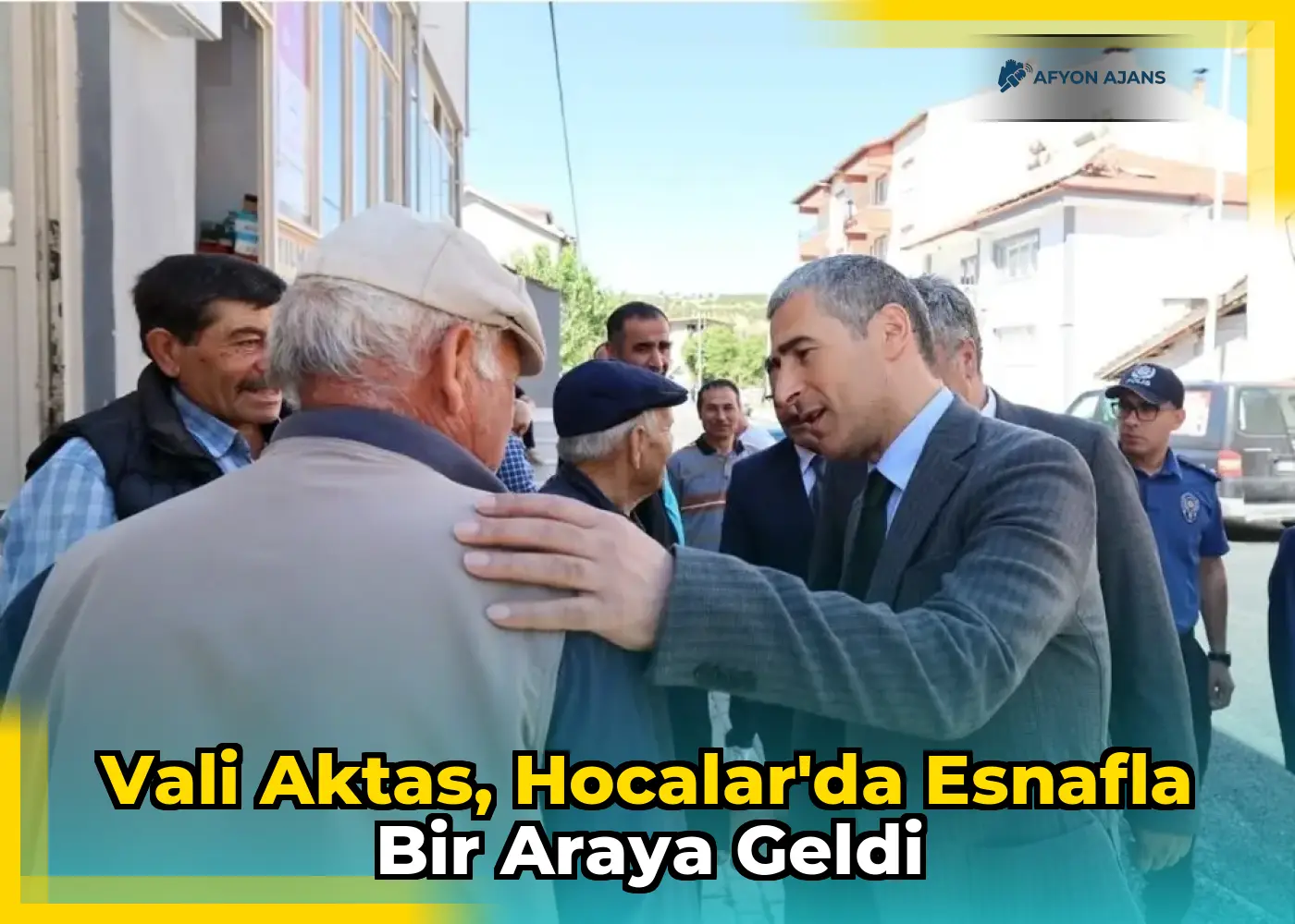 Vali Aktas, Hocalar'da esnafla bir araya geldi