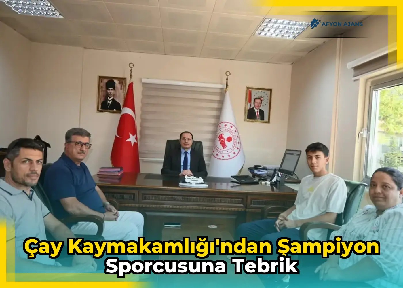 Çay Kaymakamlığı'ndan Şampiyon Sporcusuna Tebrik