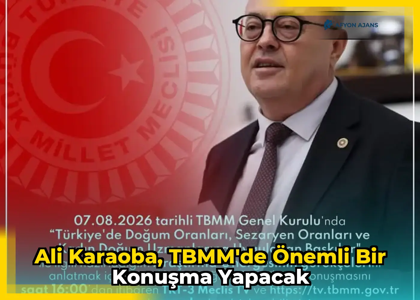 Ali Karaoba, TBMM'de önemli bir konuşma yapacak