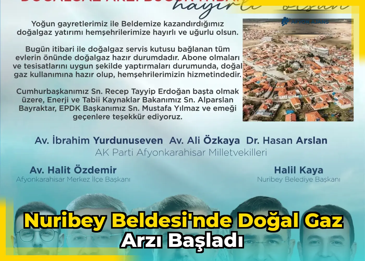 Nuribey Beldesi'nde doğal gaz arzı başladı