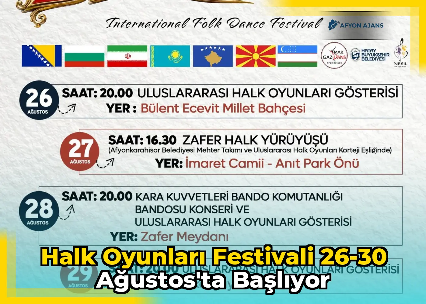 Halk Oyunları Festivali 26-30 Ağustos'ta Başlıyor