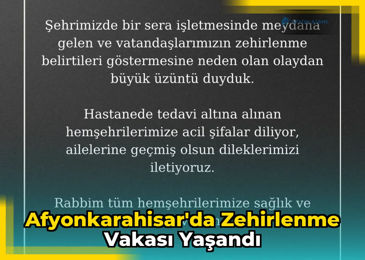 Afyonkarahisar'da zehirlenme vakası yaşandı