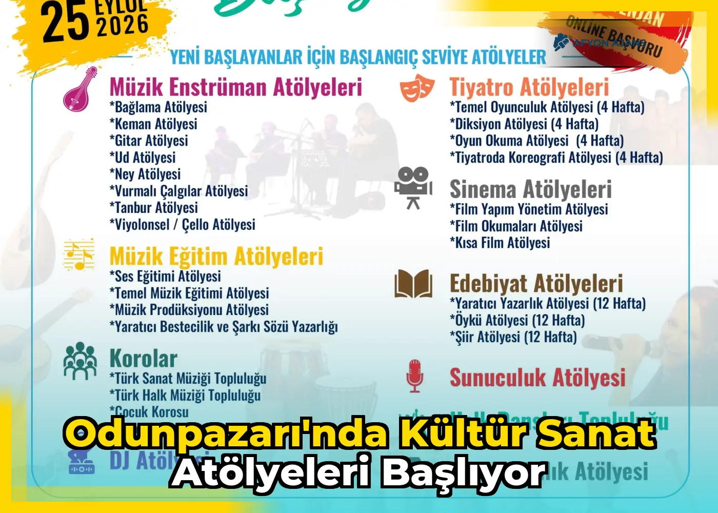 Odunpazarı'nda Kültür Sanat Atölyeleri Başlıyor