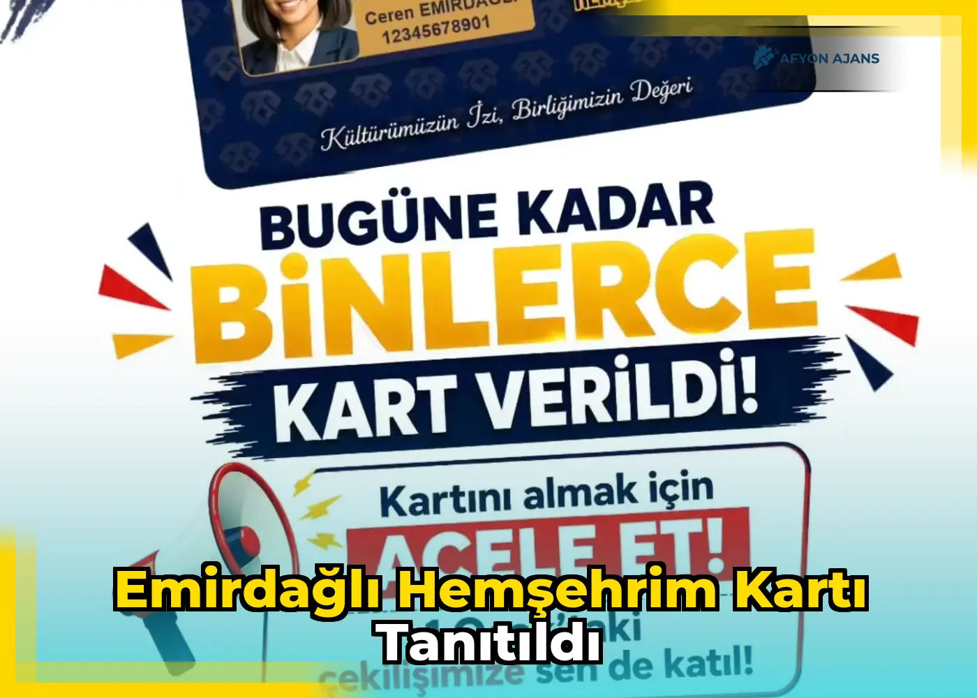 Emirdağlı Hemşehrim Kartı Tanıtıldı