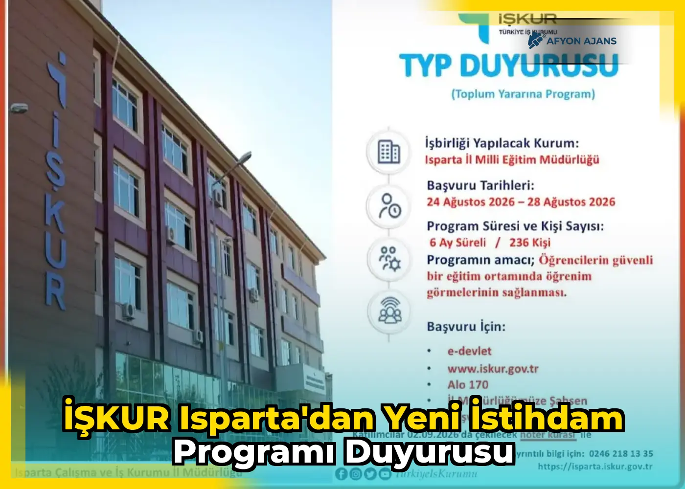 İŞKUR Isparta'dan yeni istihdam programı duyurusu
