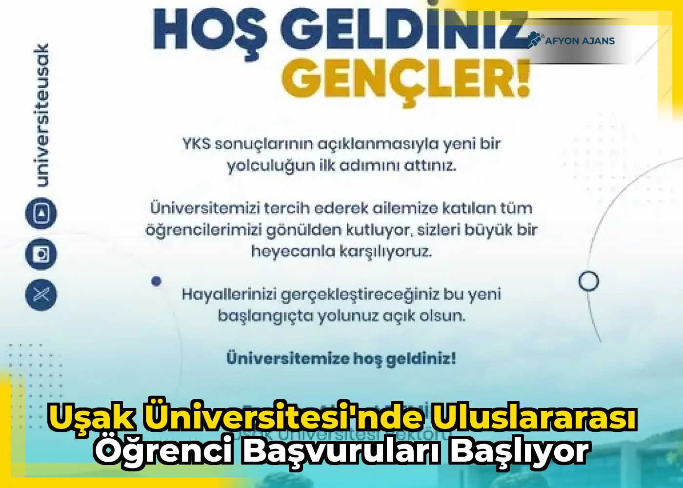 Uşak Üniversitesi'nde Uluslararası Öğrenci Başvuruları Başlıyor