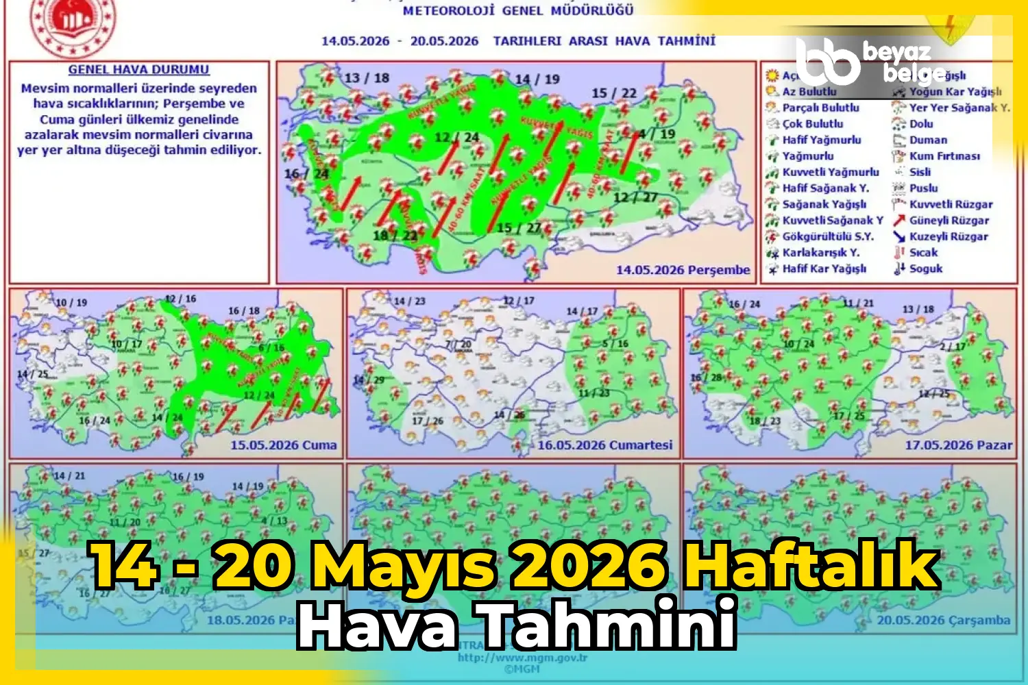 14 - 20 Mayıs 2026 Haftalık Hava Tahmini