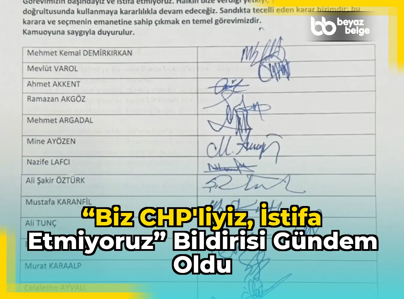 “Biz CHP’liyiz, İstifa Etmiyoruz” Bildirisi Gündem Oldu