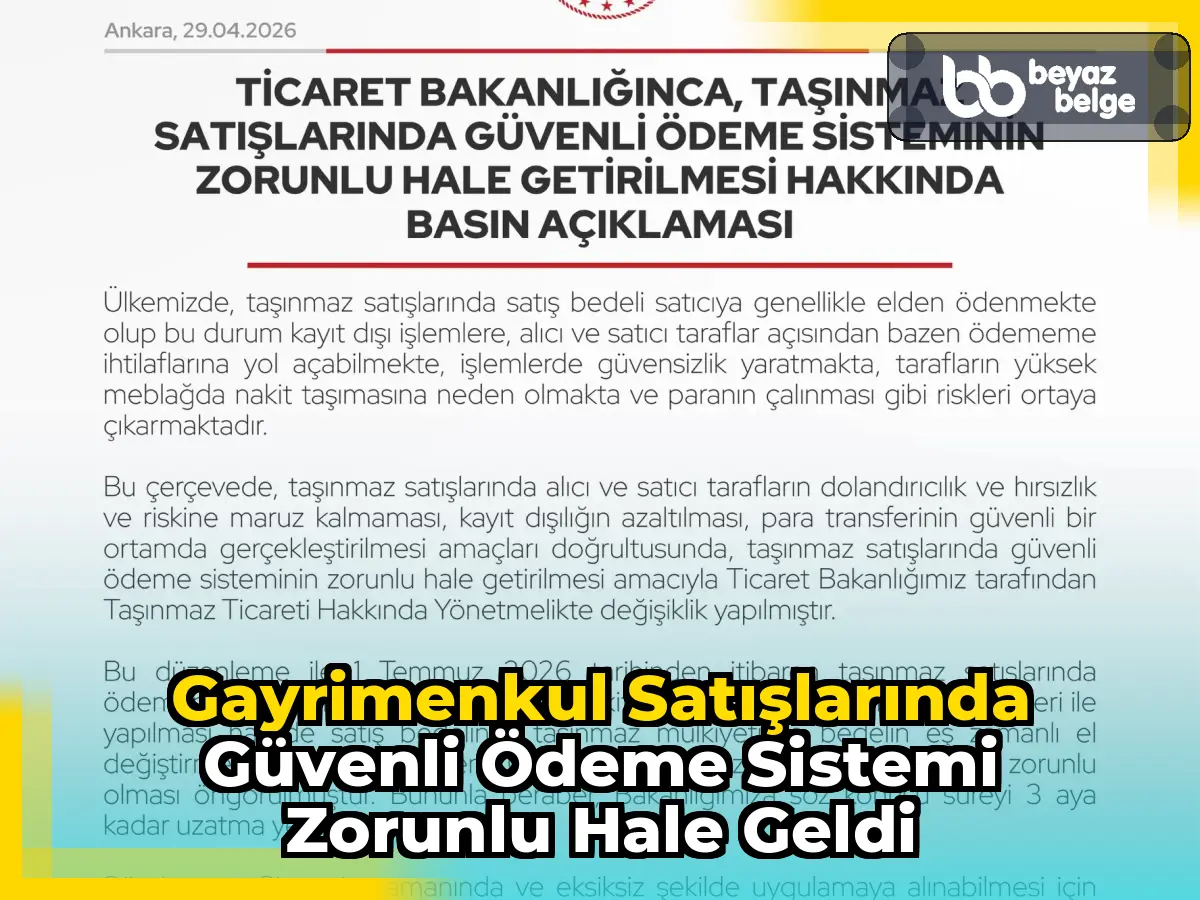 Gayrimenkul satışlarında güvenli ödeme sistemi zorunlu hale geldi