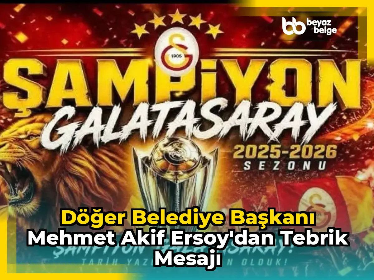 Döğer Belediye Başkanı Mehmet Akif Ersoy'dan Tebrik Mesajı