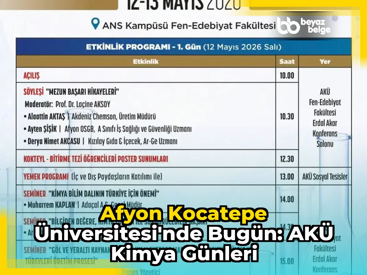 Afyon Kocatepe Üniversitesi'nde Bugün: AKÜ Kimya Günleri