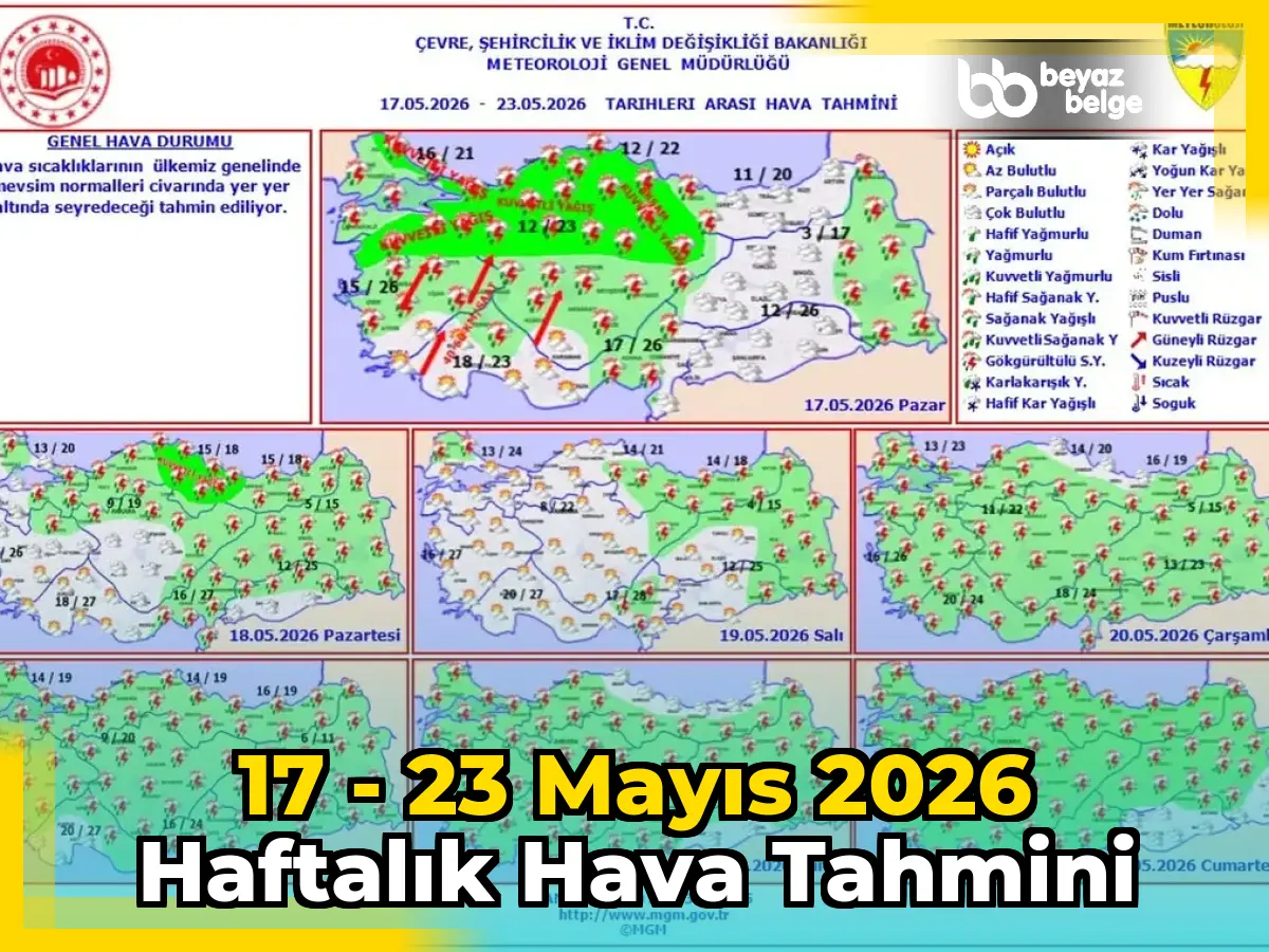 17 - 23 Mayıs 2026 Haftalık Hava Tahmini