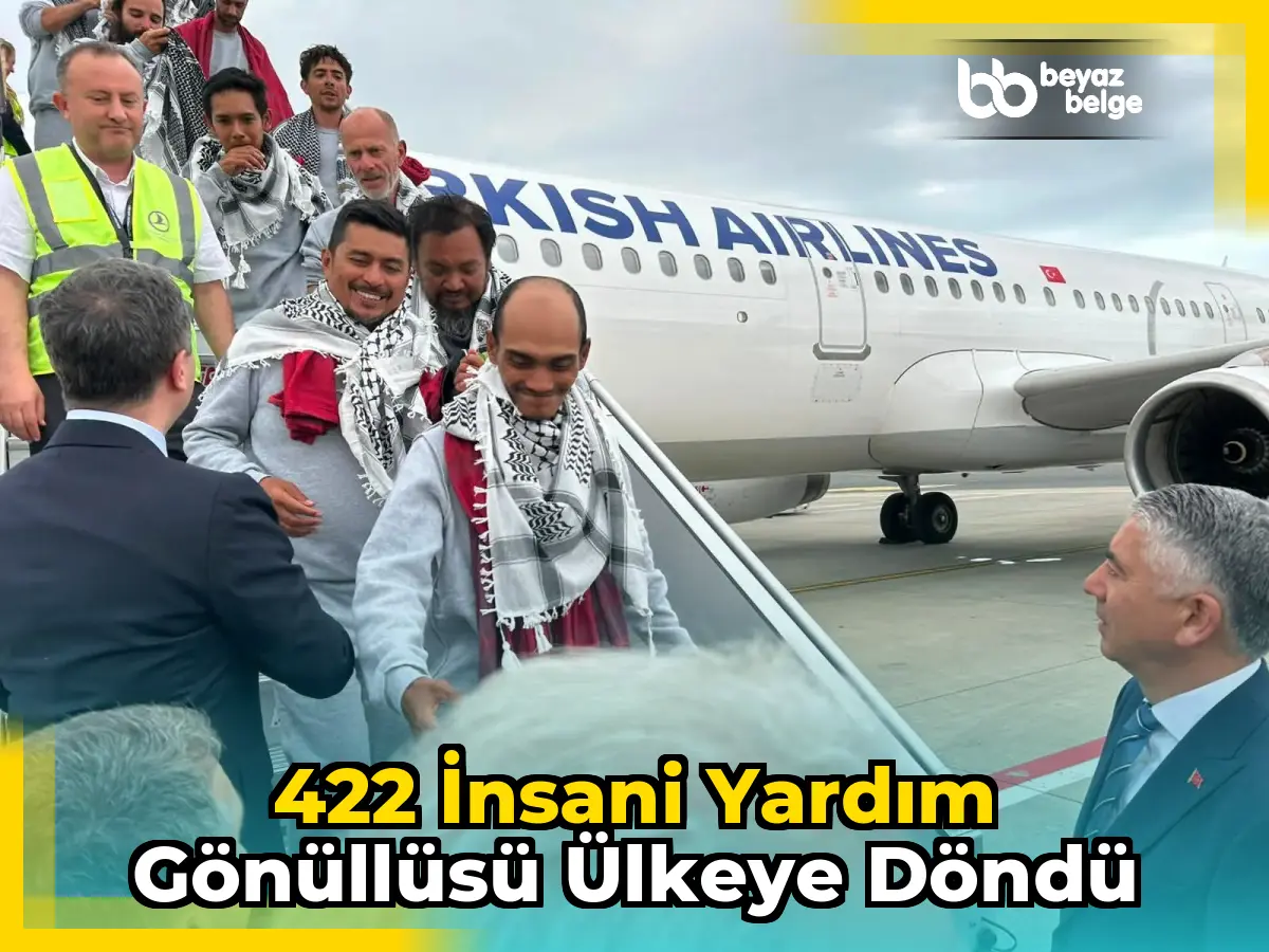 422 insani yardım gönüllüsü ülkeye döndü