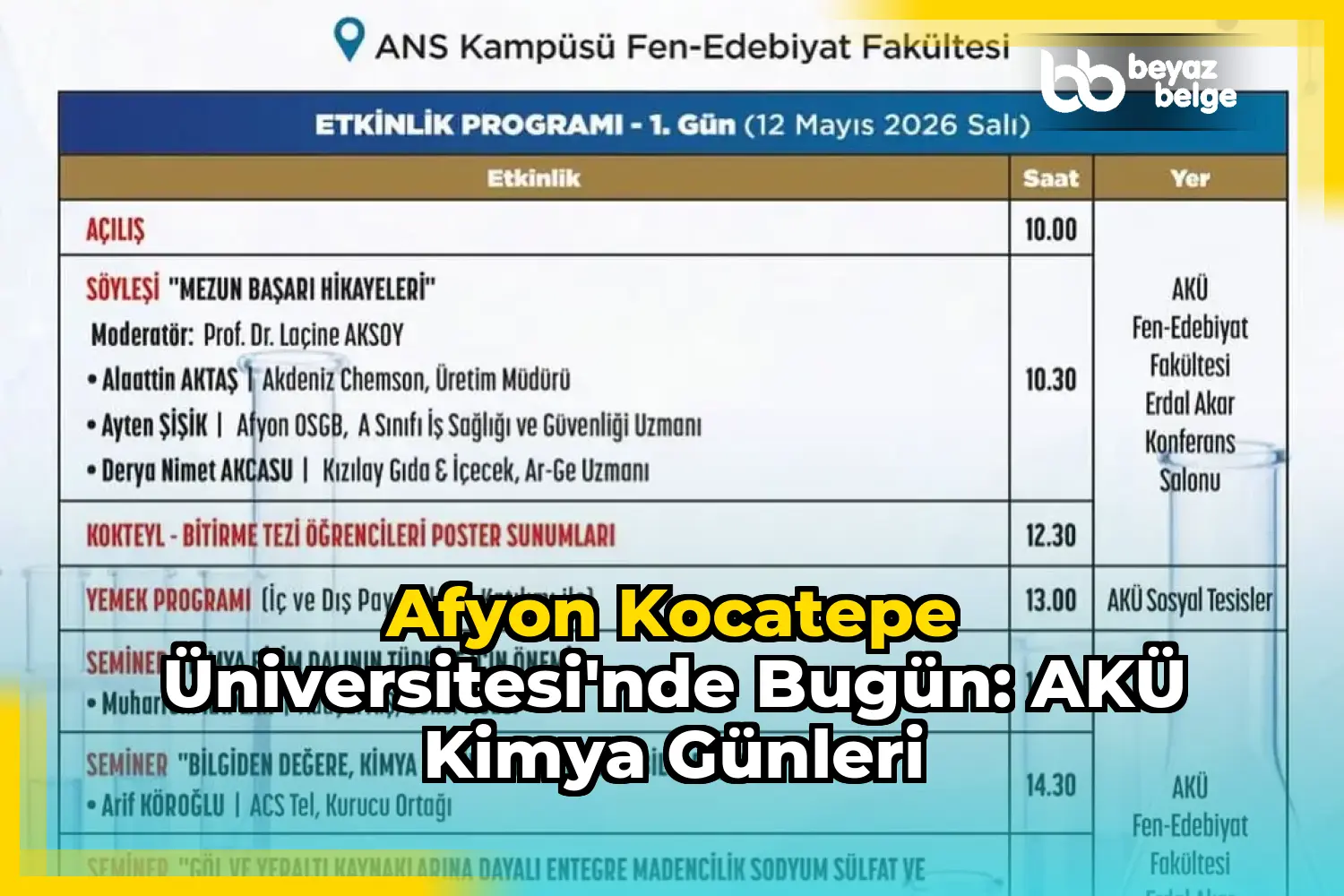 Afyon Kocatepe Üniversitesi'nde Bugün: AKÜ Kimya Günleri