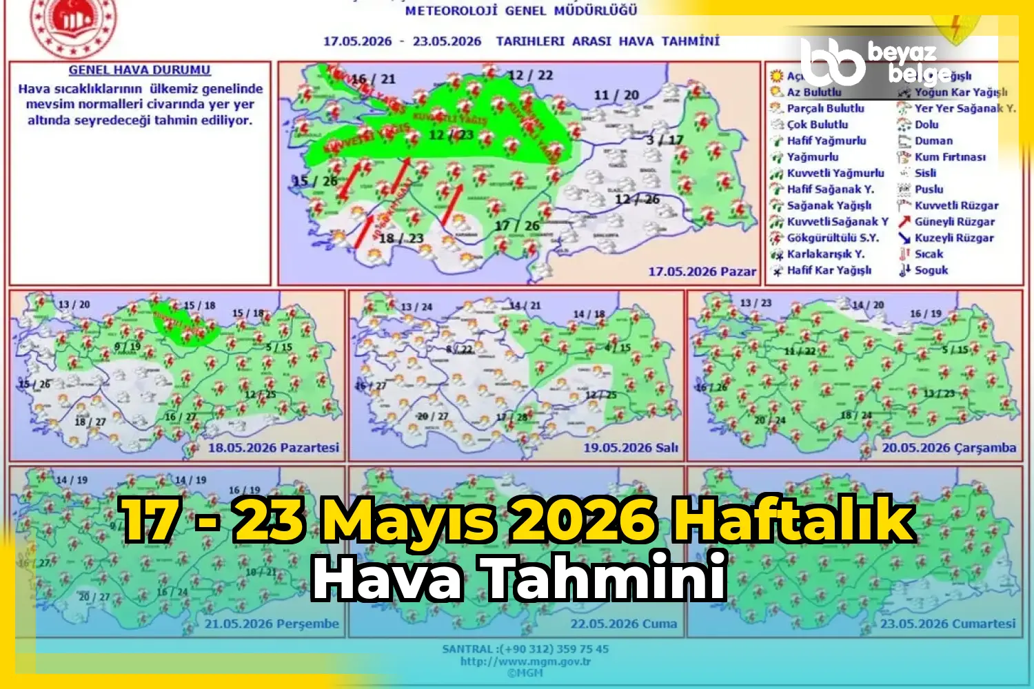 17 - 23 Mayıs 2026 Haftalık Hava Tahmini