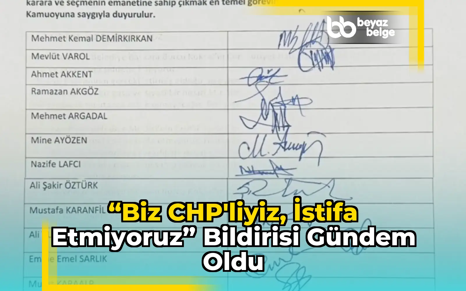 “Biz CHP’liyiz, İstifa Etmiyoruz” Bildirisi Gündem Oldu