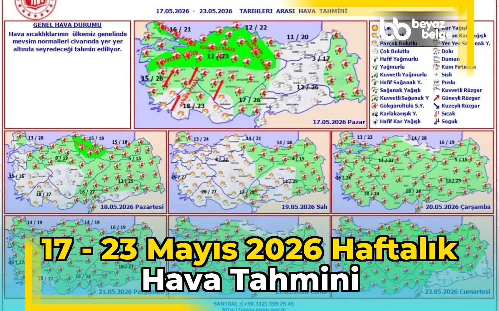 17 - 23 Mayıs 2026 Haftalık Hava Tahmini