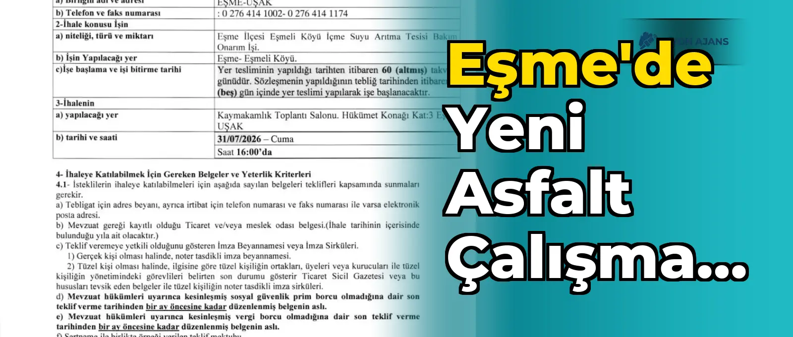 Eşme'de Yeni Asfalt Çalışması Başlıyor
