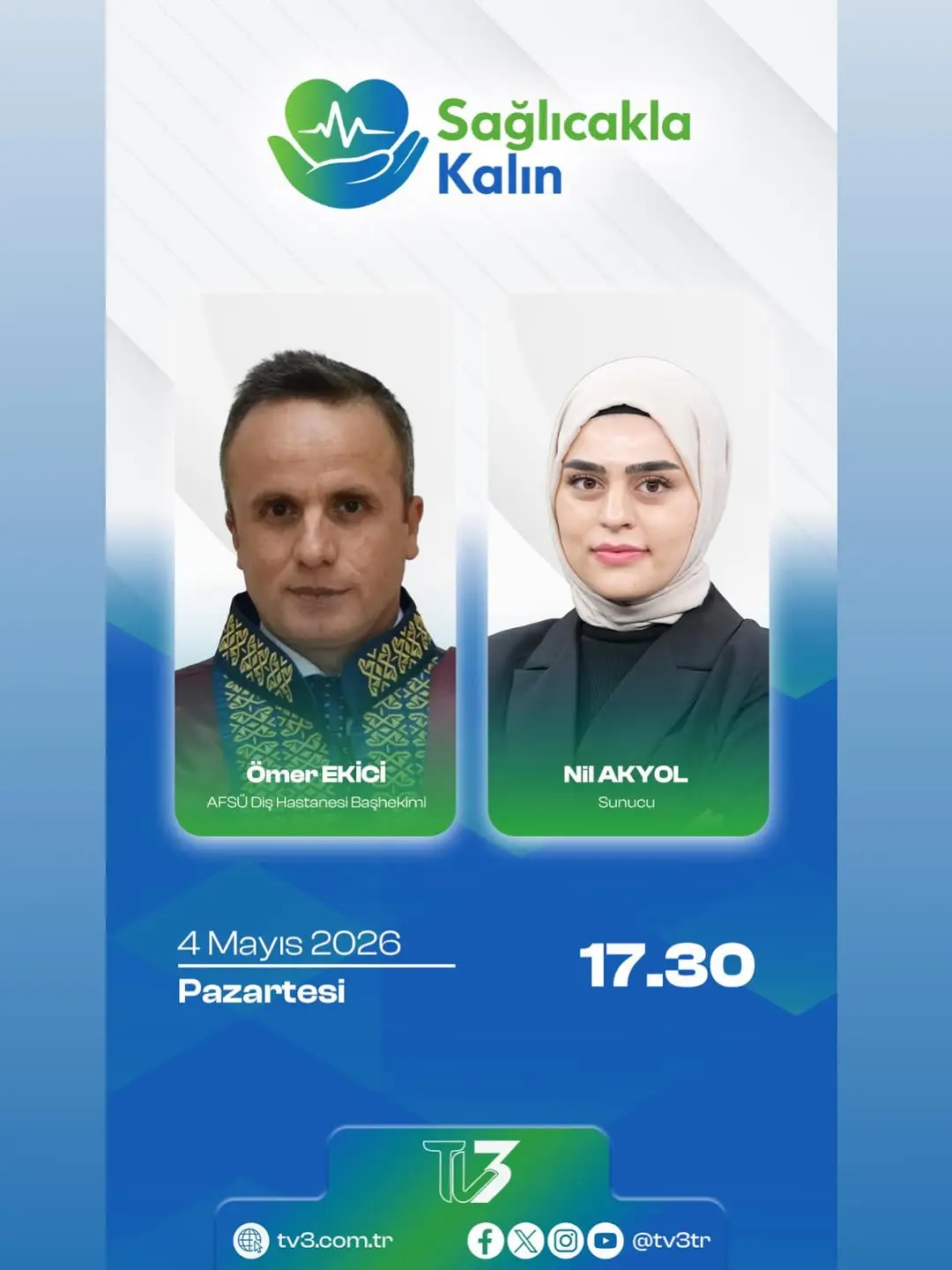AFSÜ Diş Hastanesi Başhekimi Doç. Dr. Ömer Ekici TV3'te!