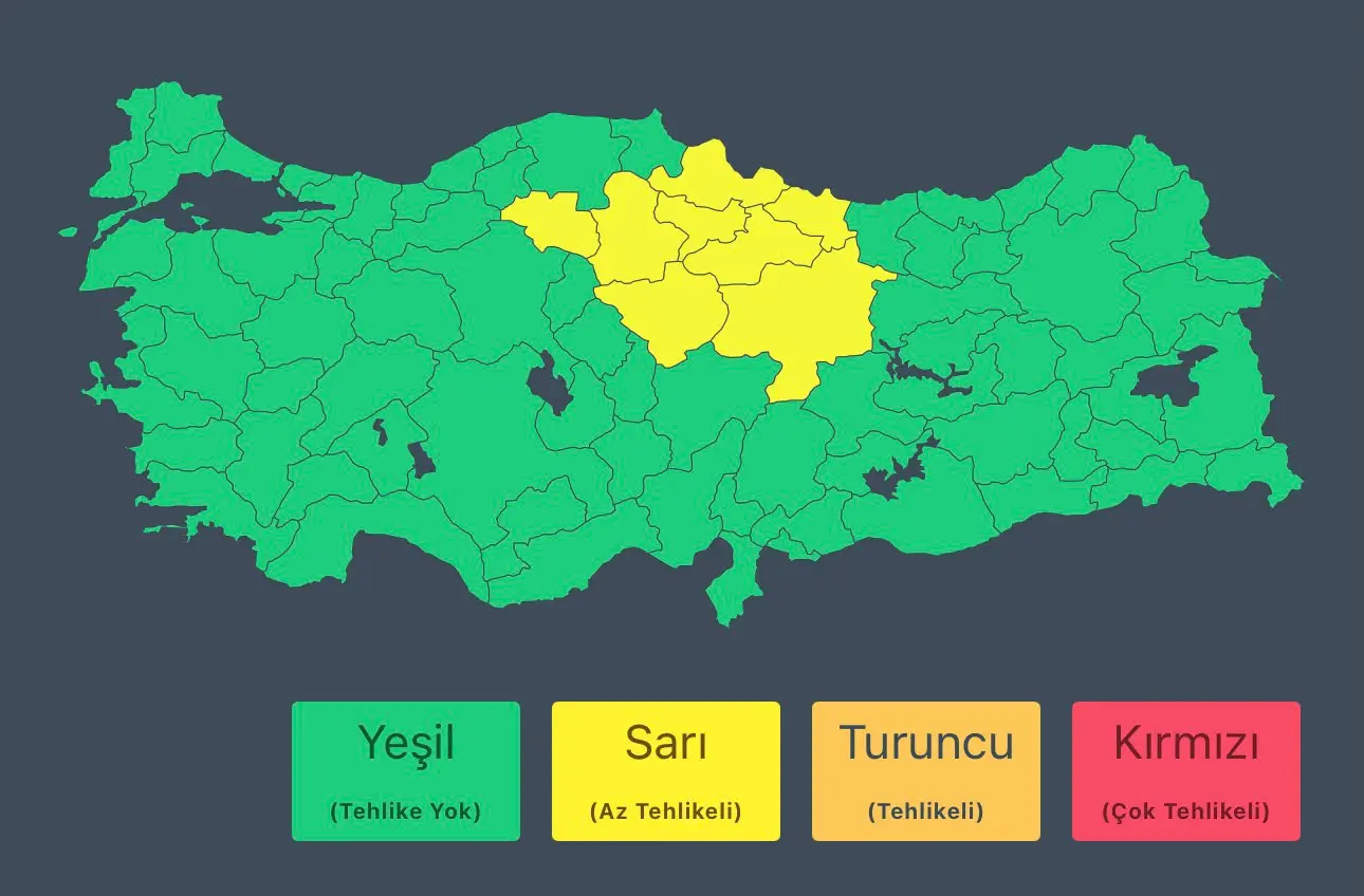 Çorum ve çevresinde aşırı yağış ve fırtına bekleniyor