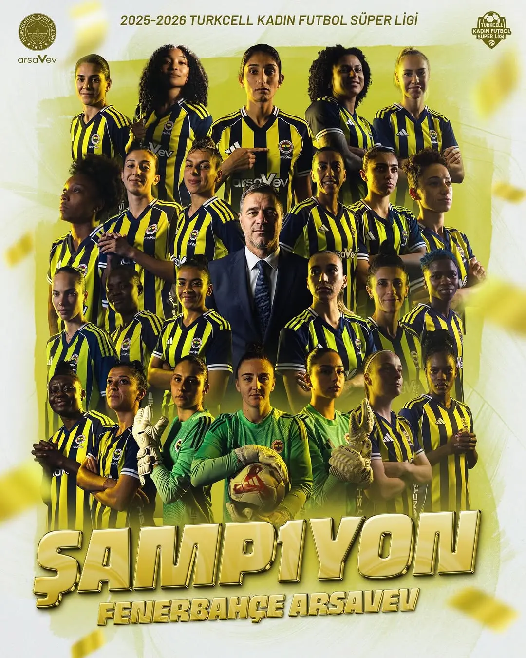 Fenerbahçe Kadın Futbol Takımı 2025-2026 Sezonu Turkcell Kadın Futbol Süper Ligi Şampiyonu!