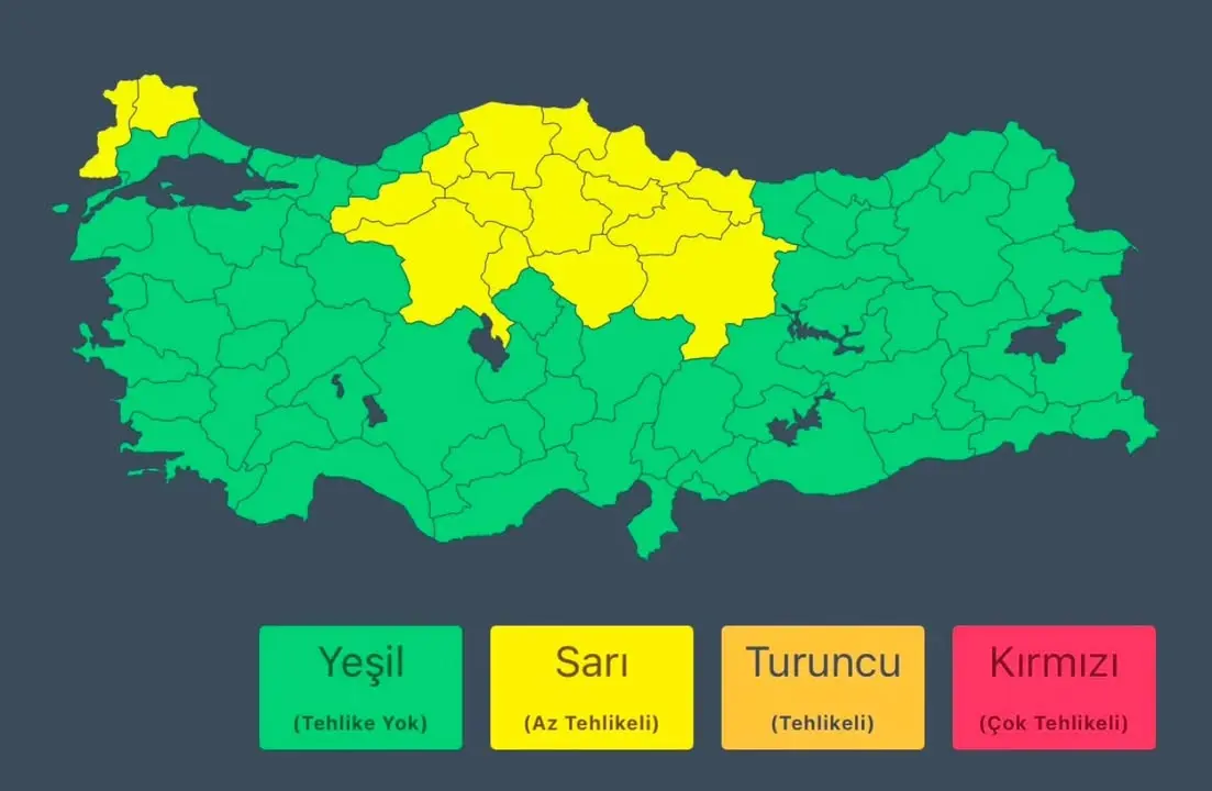 Meteoroloji Genel Müdürlüğü'nden Alınan Son Bilgilere Göre Hava Durumu Uyarısı
