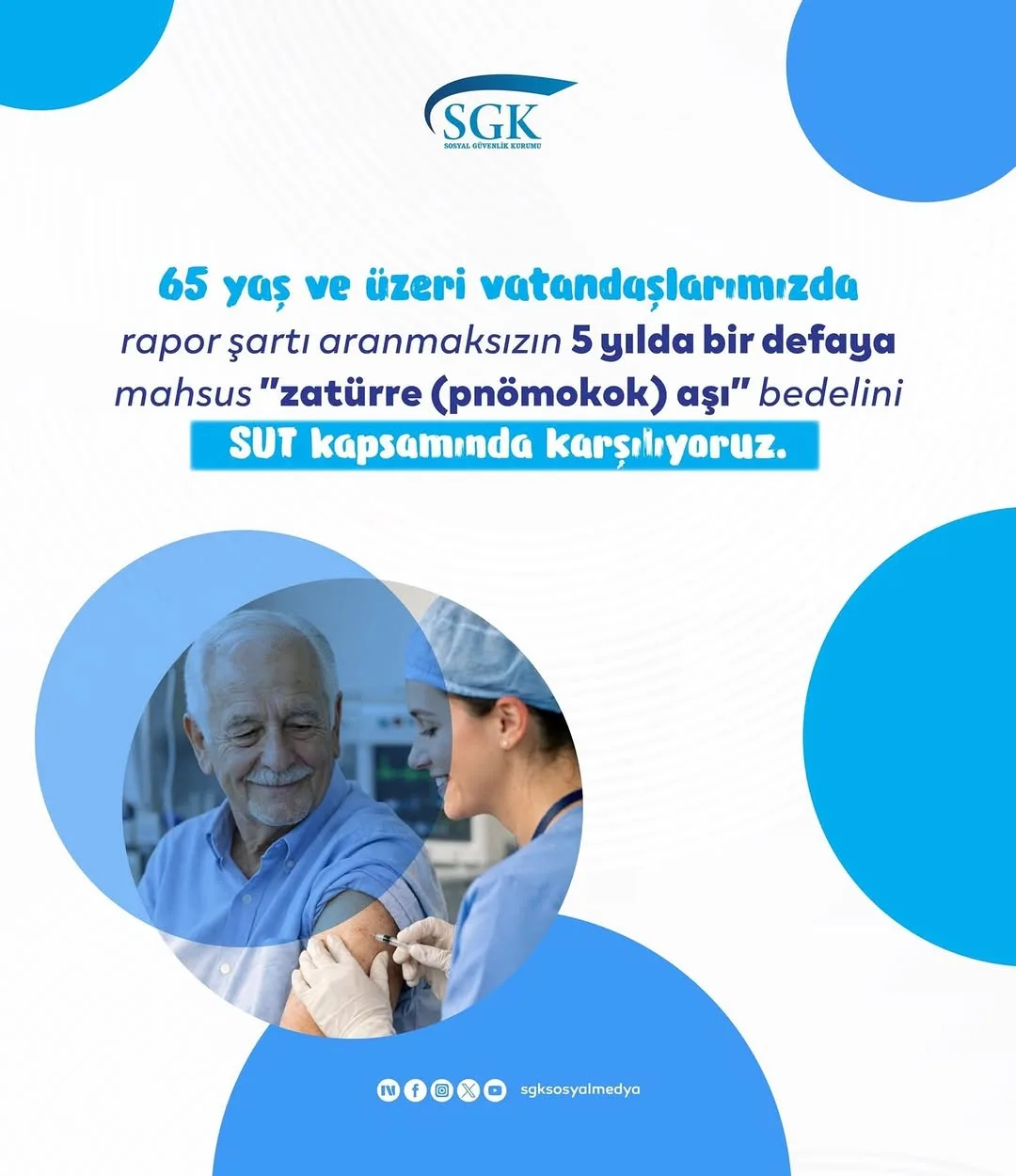 Afyonkarahisar SGK İl Müdürlüğü'nden 65 Yaş ve Üzeri Vatandaşlara Zatürre Aşısı Desteği
