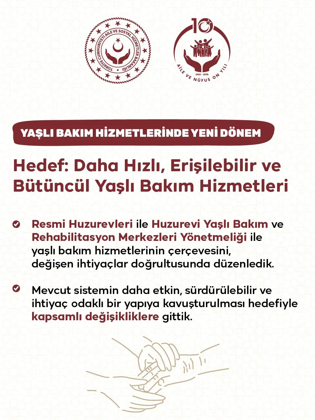 Yaşlı bakımında yeni düzenlemeler devreye girdi