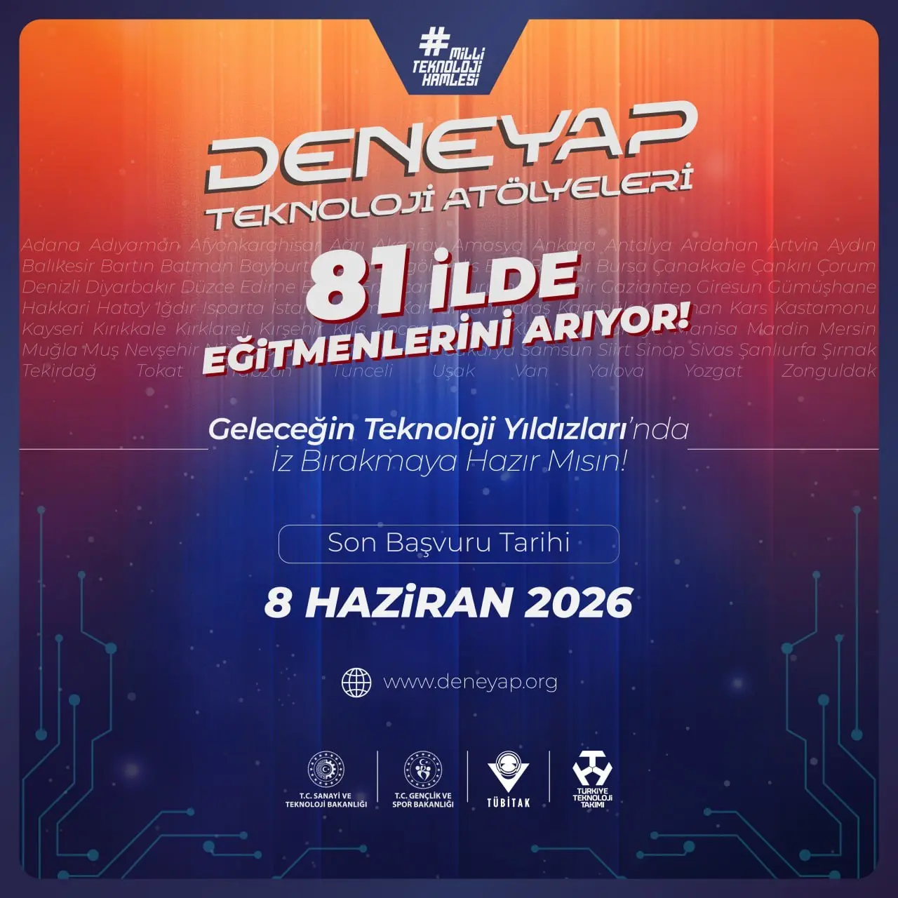 DENEYAP Teknoloji Atölyeleri eğitmen arayışına başladı