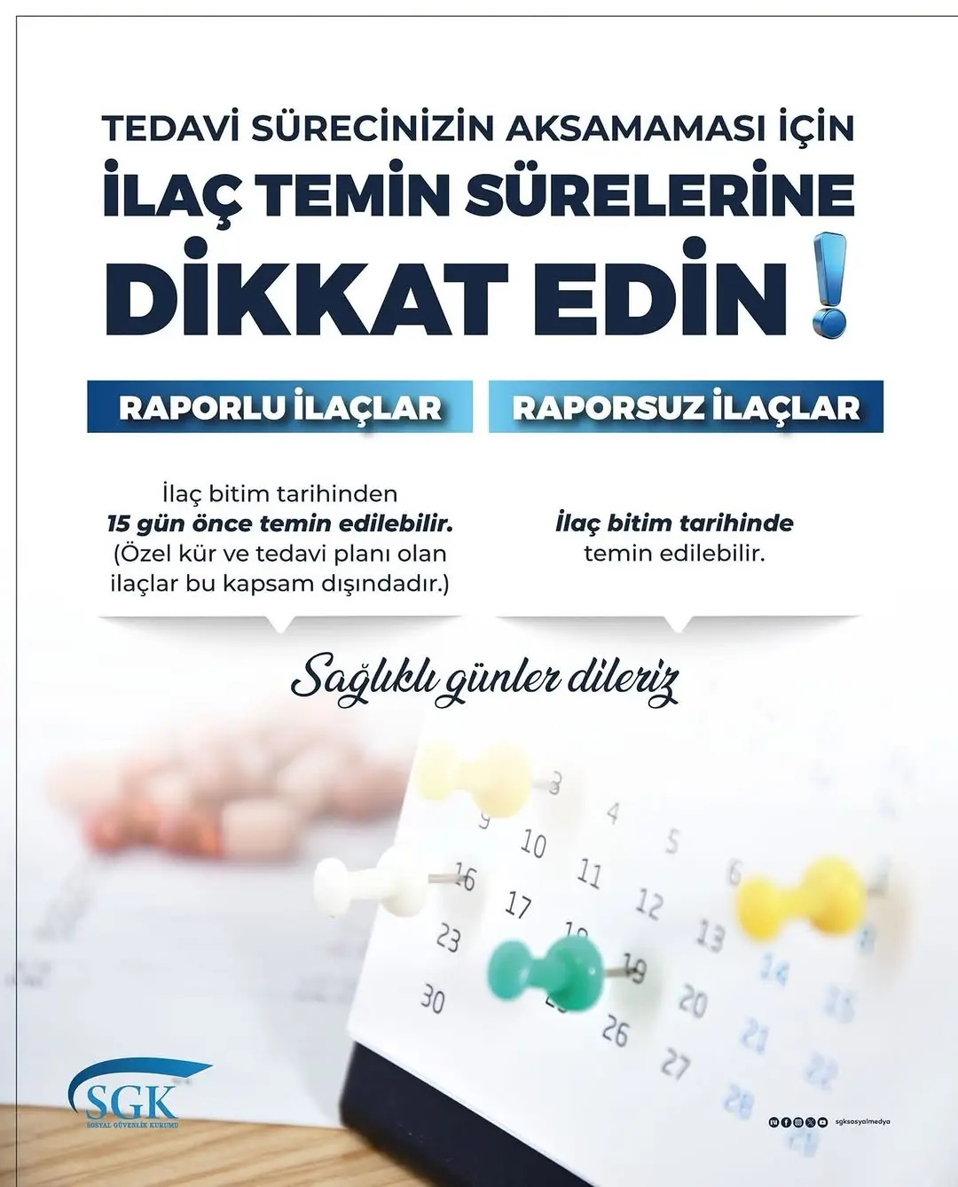 Afyonkarahisar Sgk İl Müdürlüğü'nden Tedavi Sürecinde İlaç Temin Süreleri Uyarısı