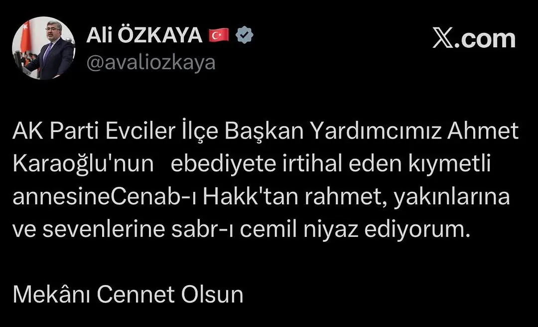 AK Partili Ahmet Karaoğlu'nun Acı Kaybı