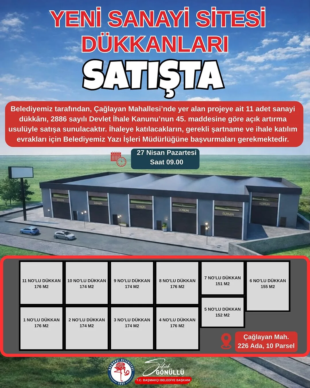 Basmakçı Belediyesi, Proje Üzerinden 11 Adet Sanayi Dükkanı Satışı Duyurusu Yaptı