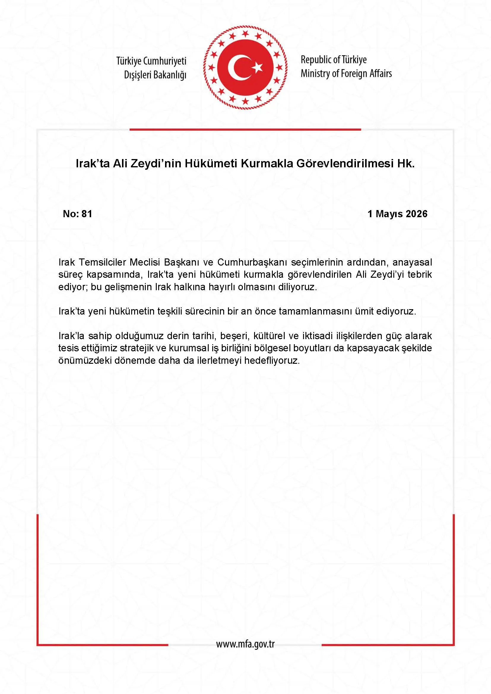 Ali Zeydi Irak'ta Hükümet Kurma Görevi Aldı