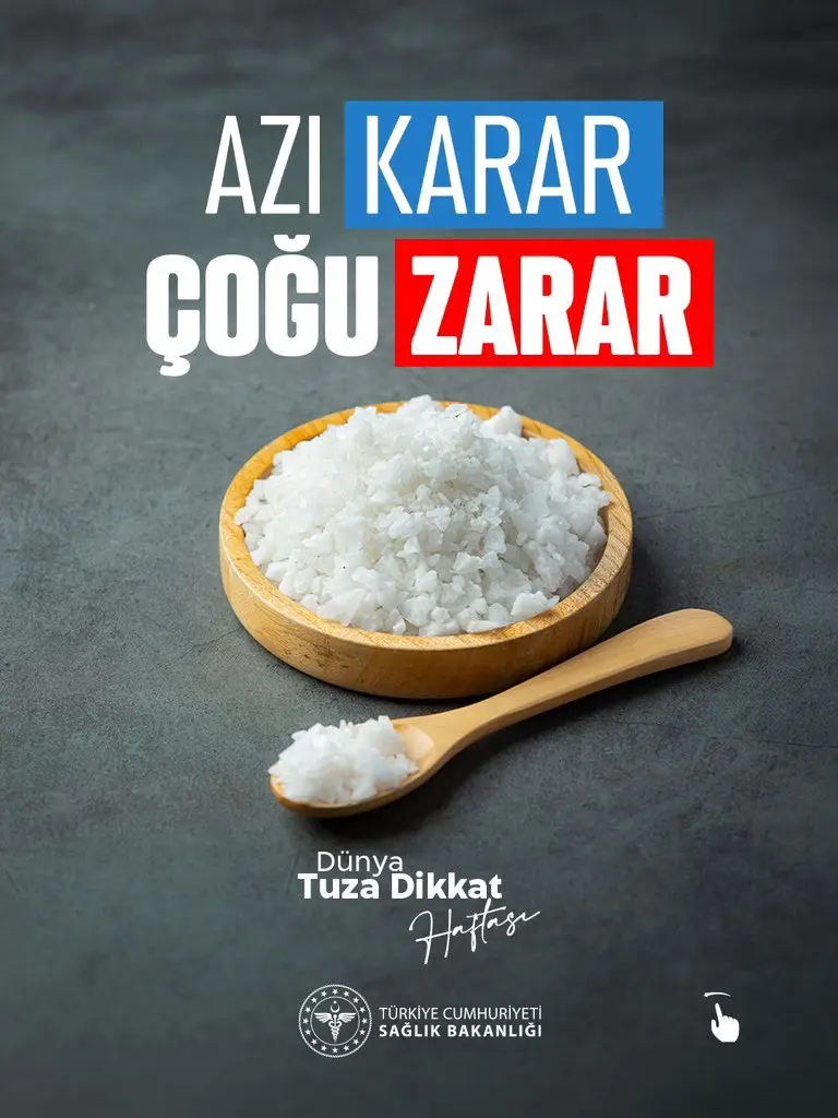Günlük tuz tüketimi 5 gramdan fazla olmamalı